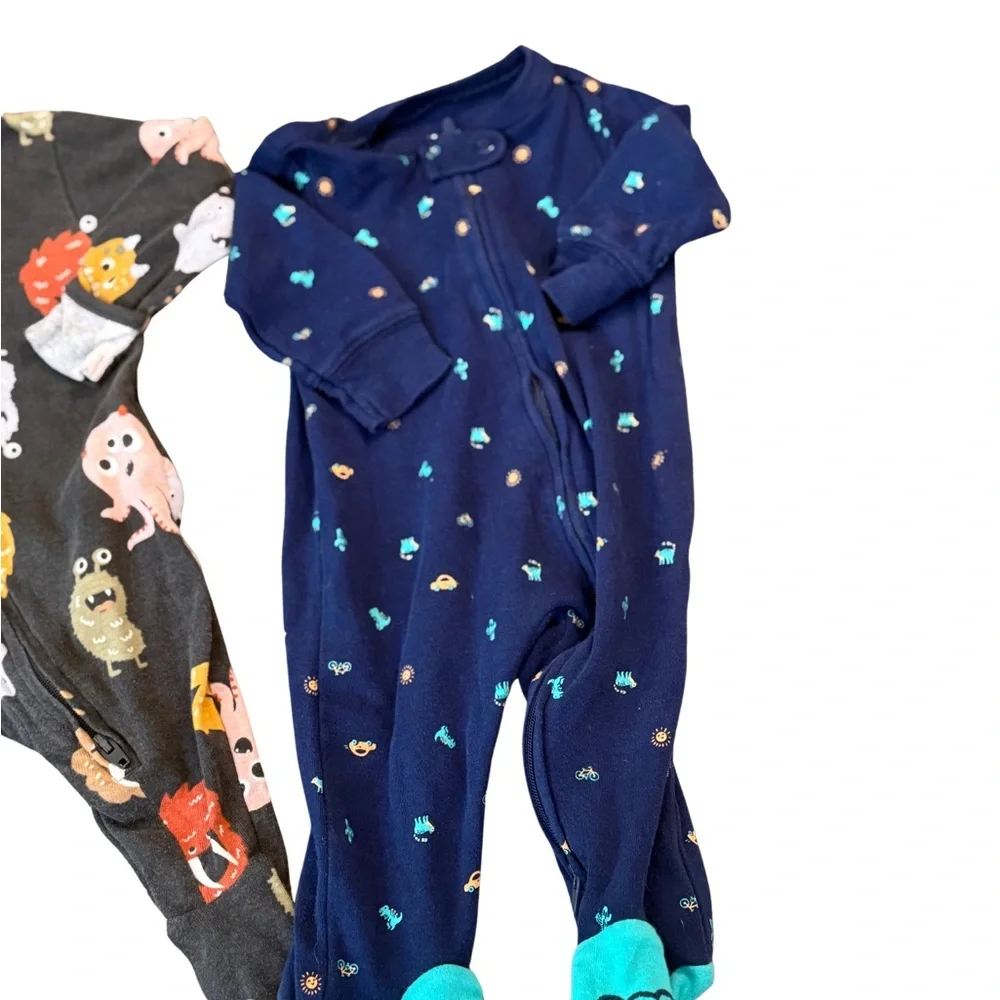 Old Navy‎ Colorful Monster and Fish Print Footies